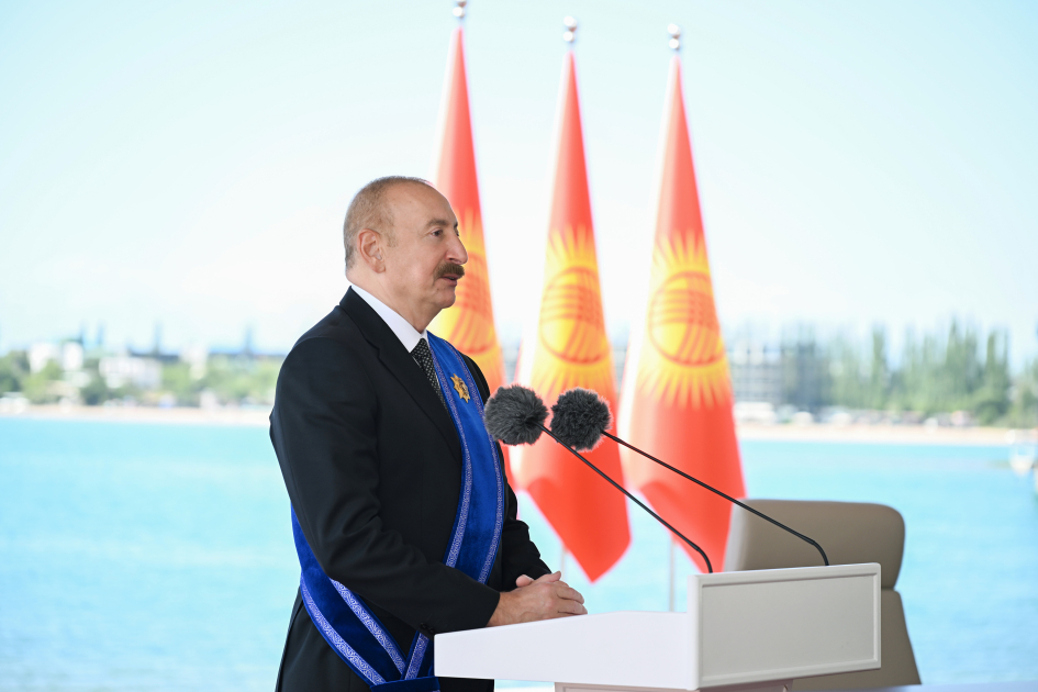 Prezident İlham Əliyev və Prezident Sadır Japarov mətbuata bəyanatlarla çıxış ediblər (FOTO/VİDEO) (YENİLƏNİB)