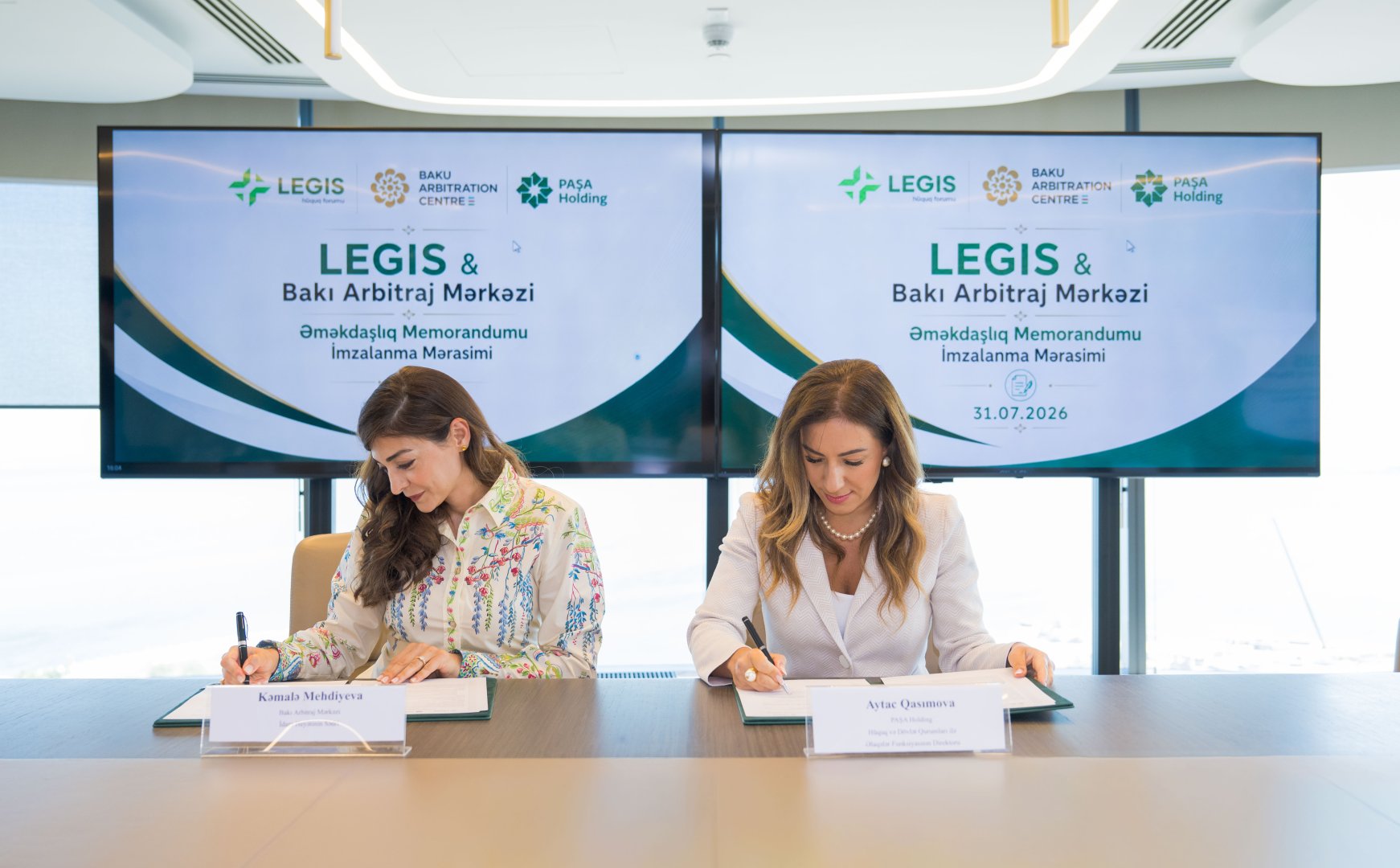 PAŞA Holding və Bakı Arbitraj Mərkəzi arasında “LEGIS Hüquq Forumu” layihəsi üzrə əməkdaşlığa dair Memorandum imzalandı (FOTO)