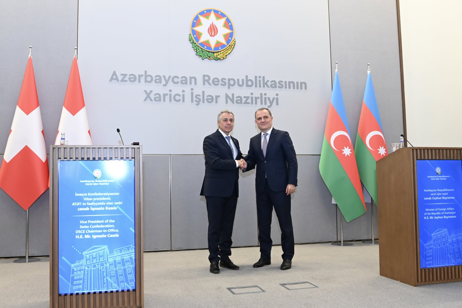 Ceyhun Bayramov İsveçrənin XİN rəhbəri ilə regional təhlükəsizliyi müzakirə edib (FOTO) (YENİLƏNİB)