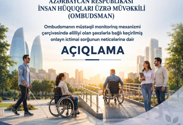 Əlilliyi olan şəxslər arasında ilk onlayn ictimai sorğunun nəticələri açıqlanıb