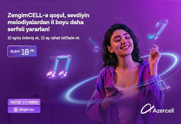 Azercell-dən illik “ZengimCELL” xidməti