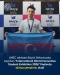UNEC tələbəsi Böyük Britaniyada keçirilən “International World Innovative Student Exhibition 2026” finalında dünya çempionu olub (FOTO)