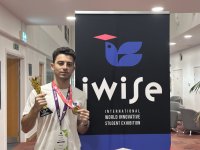 UNEC tələbəsi Böyük Britaniyada keçirilən “International World Innovative Student Exhibition 2026” finalında dünya çempionu olub (FOTO)