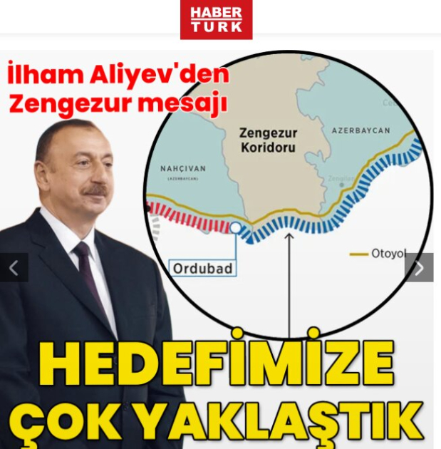 Prezident İlham Əliyevin Zəngəzur dəhlizi ilə bağlı fikirləri Türkiyə mediasının diqqət mərkəzindədir