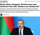 Prezident İlham Əliyevin Zəngəzur dəhlizi ilə bağlı fikirləri Türkiyə mediasının diqqət mərkəzindədir