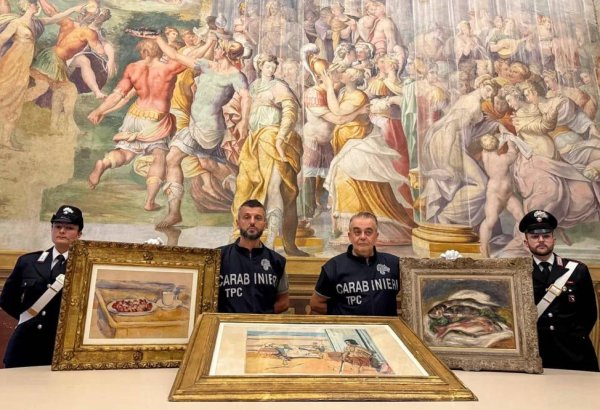 İtaliyada 9 milyon avro dəyərində üç rəsm əsəri beş aylıq axtarışlardan sonra tapılıb