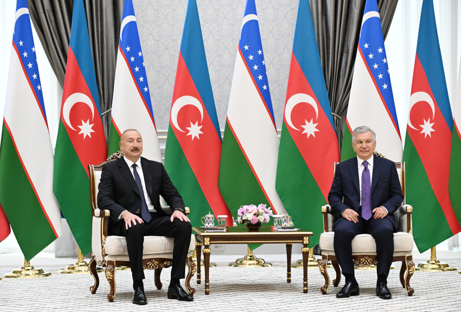 Daşkənddə Azərbaycan Prezidenti İlham Əliyevin Özbəkistan Prezidenti ilə təkbətək görüşü olub (FOTO/VİDEO)
