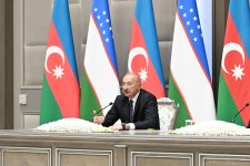 Azərbaycan və Özbəkistan prezidentləri mətbuata bəyanatlarla çıxış ediblər (FOTO) (YENİLƏNƏCƏK)