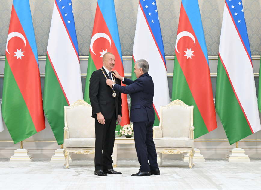 Daşkənddə Azərbaycan və Özbəkistan prezidentlərinin təltifolunma mərasimi keçirilib (FOTO) (YENİLƏNƏCƏK)