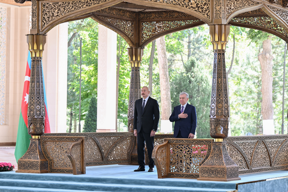 Daşkənddə Prezident İlham Əliyevin rəsmi qarşılanma mərasimi olub (FOTO) (YENİLƏNİB)
