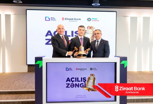 Ziraat Bank Azərbaycanın ilk istiqraz emissiyası üçün “Açılış Zəngi” çalınıb (FOTO)