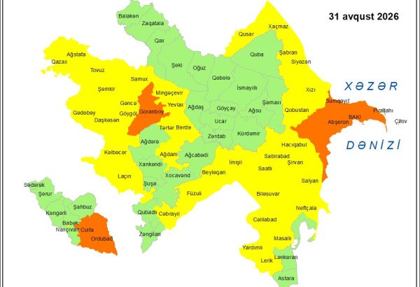 Küləkli hava şəraiti ilə bağlı sarı və narıncı xəbərdarlıq verilib