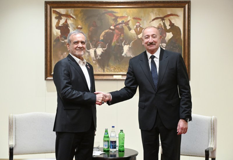 Bişkekdə Prezident İlham Əliyevin Məsud Pezeşkianla görüşü olub (YENİLƏNİB) (FOTO/VİDEO)