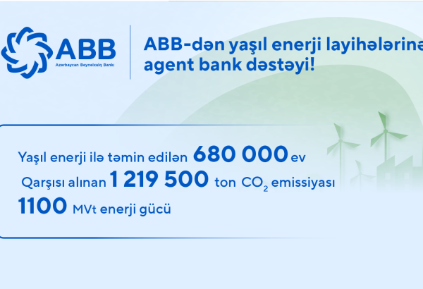 ABB-dən yaşıl enerji layihələrinə agent bank dəstəyi! (FOTO)