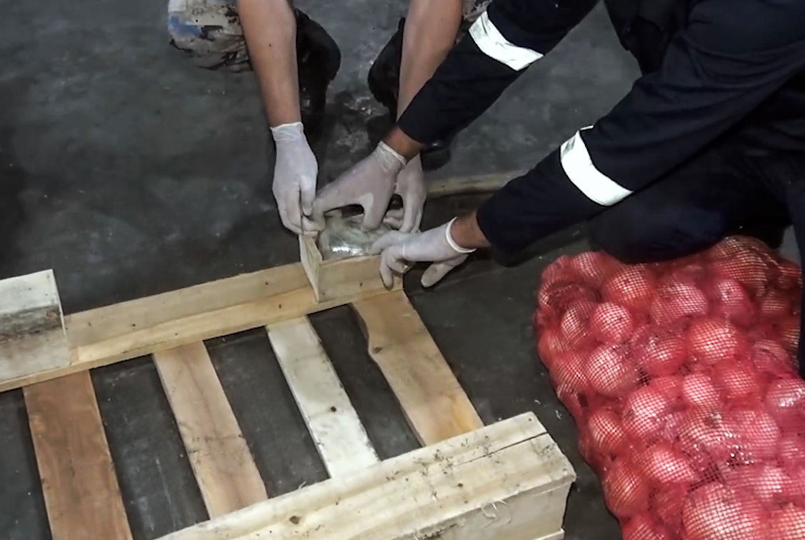 Gömrükdə soğan yükündə 25 kiloqramdan çox marixuana aşkarlandı (FOTO)