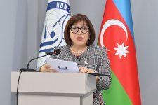 Sahibə Qafarova Qoşulmama Hərəkatının Gənclər Təşkilatının Baş Qərargahında çıxış edib (FOTO)