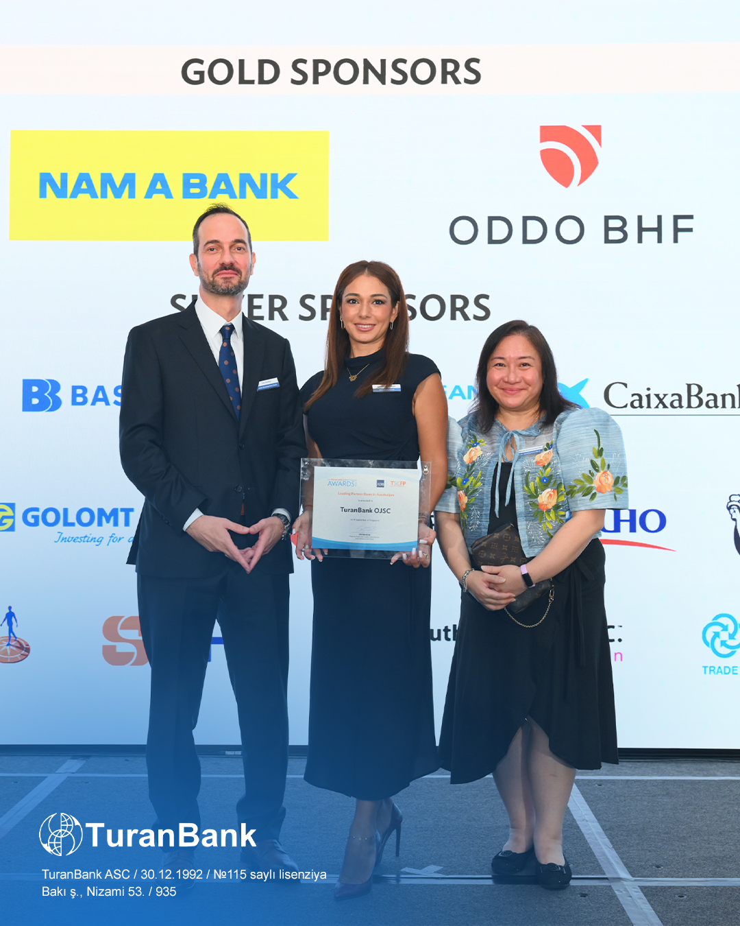 TuranBank “Azərbaycanda aparıcı tərəfdaş bank” nominasiyası üzrə beynəlxalq mükafata layiq görülüb (FOTO)