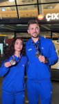 İspaniyada uğurlu nəticə qazanan Azərbaycan gimnastları Vətənə qayıdıblar (FOTO)