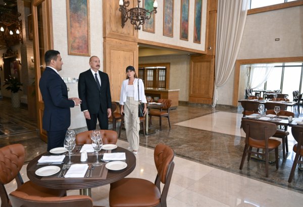 Prezident İlham Əliyev və Birinci xanım Mehriban Əliyeva Şamaxıda “Pirqulu Park” hotelinin açılışında iştirak ediblər (FOTO/VİDEO)
