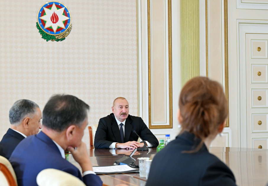 Prezident İlham Əliyev TDT-yə üzv ölkələrin təhlükəsizlik üzrə rəhbər şəxslərini qəbul edib (FOTO)
