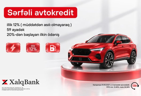 Xalq Bank avtokredit üzrə sərfəli şərtlər təqdim edir