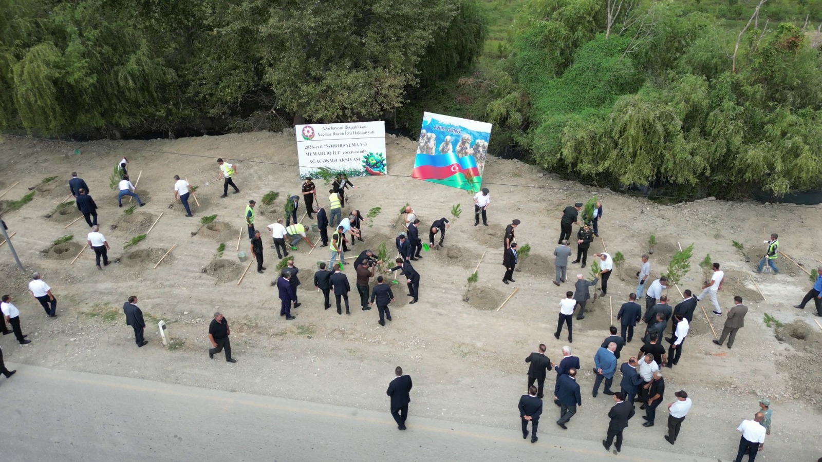 Xaçmazda şəhidlərin xatirəsinə ağacəkmə aksiyası keçirilib (FOTO)