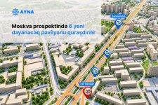 Moskva prospektində 6 yeni dayanacaq pavilyonu quraşdırılır (FOTO)