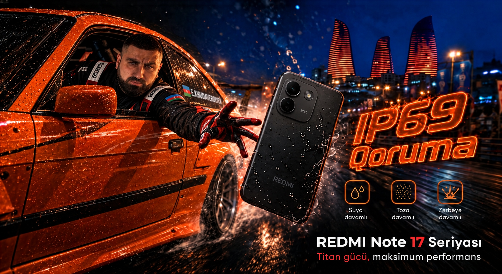 Hərəkətdə Titan gücü: REDMI Note 17 Pro Max 5G yarış trekində (FOTO)
