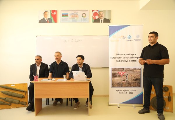 Ağdamda mina təhlükəsinə dair maarifləndirmə təlimləri davam edir (FOTO)