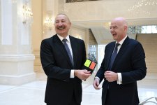 Prezident İlham Əliyev FIFA-nın prezidentini qəbul edib (FOTO)