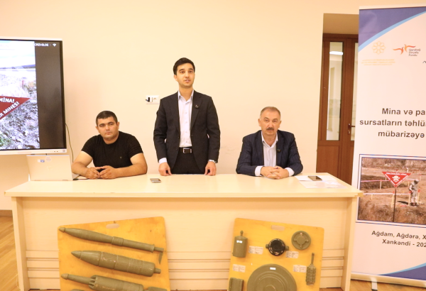 Xankəndidə mina təhlükəsinə dair yekun maarifləndirmə təlimləri keçirilib (FOTO)