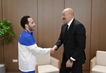 Prezident İlham Əliyevin dünya çempionu Əhməd Yusifovla səmimi söhbəti (FOTO)