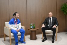 Prezident İlham Əliyevin dünya çempionu Əhməd Yusifovla səmimi söhbəti (FOTO)
