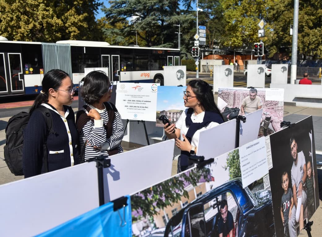 Cenevrədə Ermənistanın Azərbaycana qarşı mina müharibəsinə dair fotosərgi açılıb (FOTO)