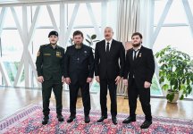 Prezident İlham Əliyev və Rusiyanın Çeçenistan Respublikasının başçısı birgə nahar ediblər (FOTO)