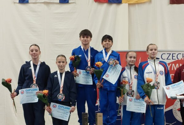 Gimnastlarımız beynəlxalq turnirdə üç qızıl və bir gümüş medal qazanıblar (FOTO)