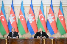 Prezident İlham Əliyev və Kambocanın Baş naziri mətbuata bəyanatlarla çıxış ediblər (FOTO)