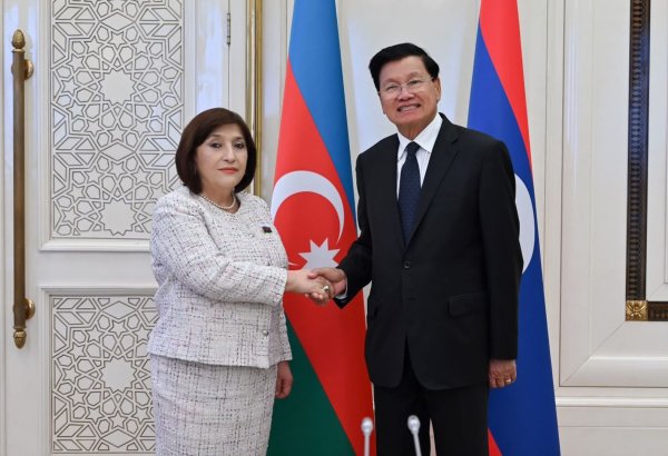 Sahibə Qafarova Laos Prezidenti ilə parlamentlərarası əlaqələri müzakirə edib (FOTO)
