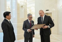 Prezident İlham Əliyevin adından Laos Prezidentinin şərəfinə rəsmi nahar verilib (FOTO)