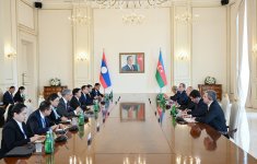 Prezident İlham Əliyevin Laos Prezidenti ilə geniş tərkibdə görüşü olub (FOTO)