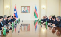 Prezident İlham Əliyevin Laos Prezidenti ilə geniş tərkibdə görüşü olub (FOTO)