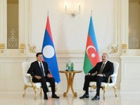 Prezident İlham Əliyevin Laos Prezidenti ilə təkbətək görüşü olub (FOTO)