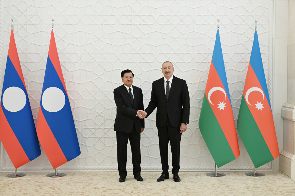Laos Prezidentinin Bakıda rəsmi qarşılanma mərasimi olub (FOTO/VİDEO)
