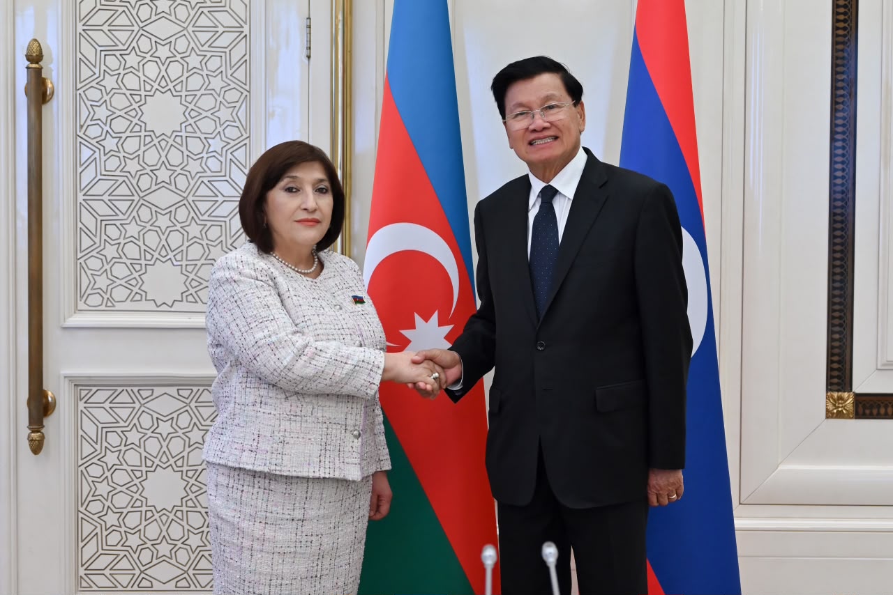 Sahibə Qafarova Laos Prezidenti ilə parlamentlərarası əlaqələri müzakirə edib (FOTO)
