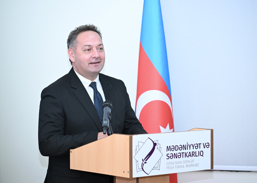 Alyona Əliyeva Mədəniyyət və Sənətkarlıq üzrə Bakı Dövlət Peşə Təhsili Mərkəzində inklüziv təlim və tədris mərkəzinin açılışında iştirak edib (FOTO)