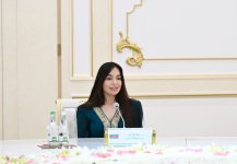 Aşqabadda Leyla Əliyevanın, Oğulcahan Atabayevanın və Saida Mirziyoyevanın üçtərəfli görüşü olub (FOTO)