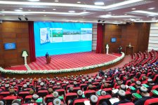 Səfir Sərdar Berdiməhəmmədovun Azərbaycan dilinə tərcümə edilmiş kitabının təqdimatında çıxış edib (FOTO)