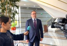 Səfir Sərdar Berdiməhəmmədovun Azərbaycan dilinə tərcümə edilmiş kitabının təqdimatında çıxış edib (FOTO)
