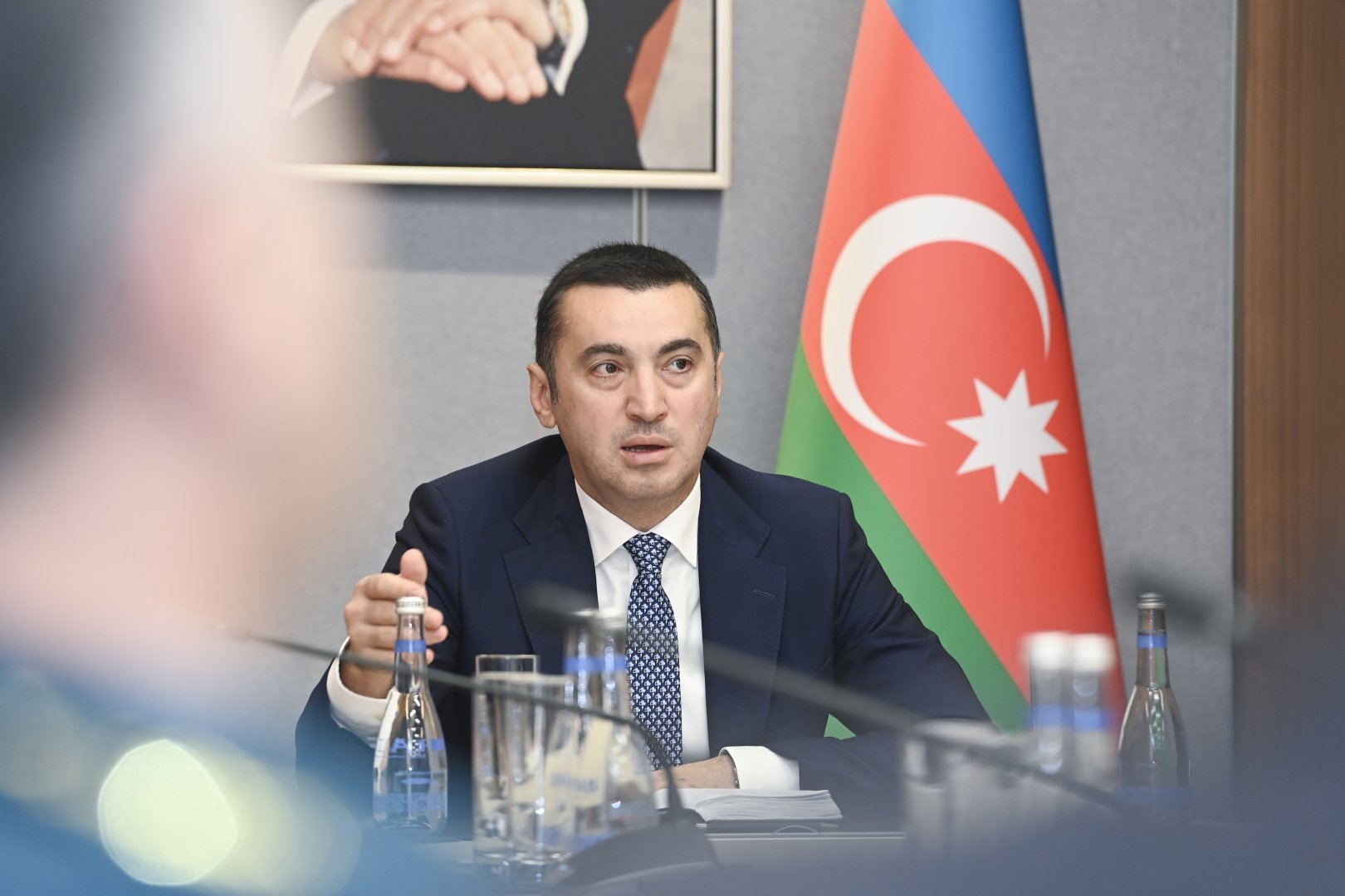 XİN-də Milli Müdafiə Universitetinin akademik kursunun iştirakçıları ilə görüş keçirilib (FOTO)