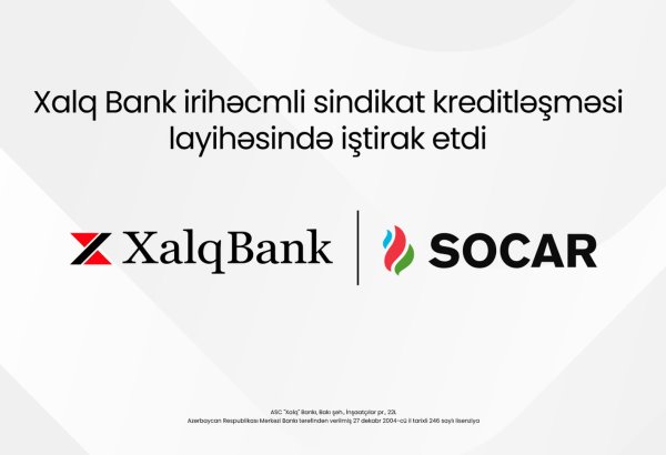 Xalq Bank 1,6 milyard dollarlıq beynəlxalq maliyyələşmə layihəsində iştirak edib